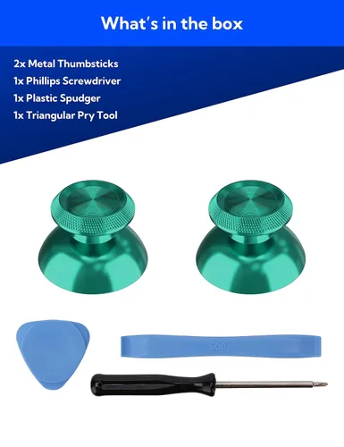 Vista 7 de Avericht Metal Thumbsticks for PS5 Controller Aluminum JoyStick Replacement Kit for Dualsense Controller Metal Green