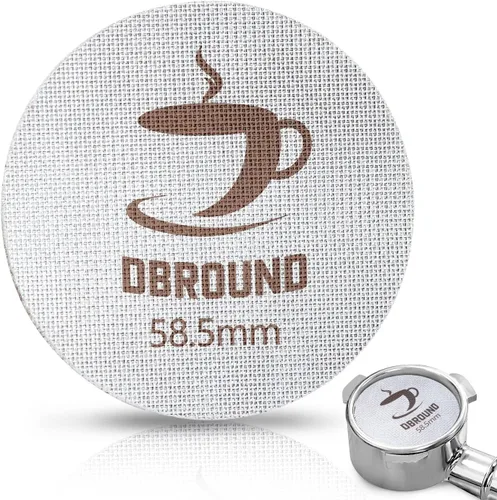 Vista 8 de Pantalla de disco de 2.008 in – 2 paquetes de pantalla de disco de espresso reutilizable con soporte de madera, pantalla de disco de acero