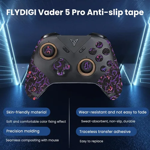 Vista 2 de NOUKAJU [Controlador + botón] Cinta de agarre de cobertura completa para FLYDIGI Vader 5 Pro, kit de actualización profesional de ratones