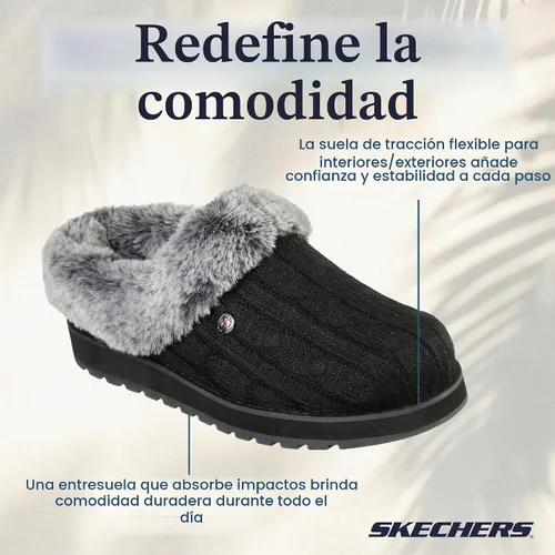 Vista 7 de Skechers Keepsakes - Pantufla Ice Angel para mujer Negro