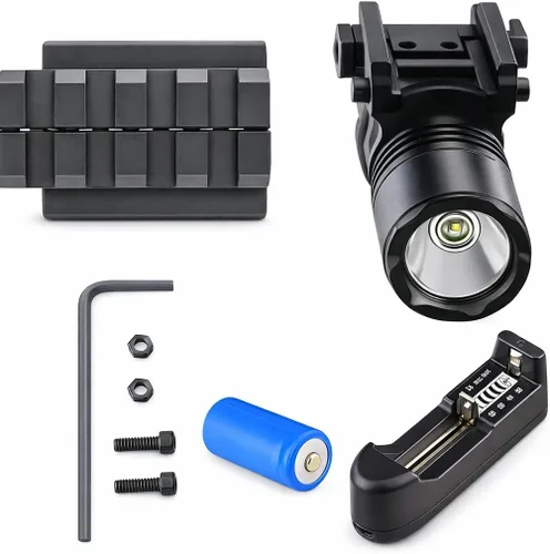 Vista 7 de Adaptador de riel Wesson Sigma Picatinny de 4 ranuras ligero y duradero negro mate láser y linterna