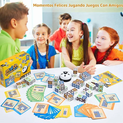 Vista 3 de varbertos Juego de rompecabezas de madera a juego, rompecabezas de bloques de patrón de bloques de construcción con campana para niños y adultos