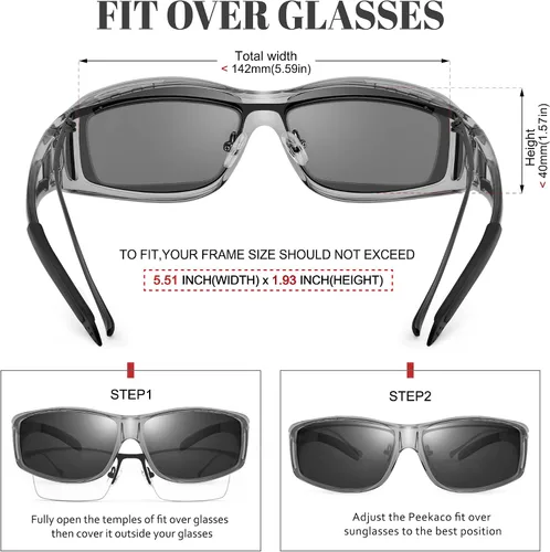 Vista 9 de Night Vision Driving Glasses for Men & Women - Polarized Anti Glare Fit Overs with Wrap-Around HD Yellow Lens