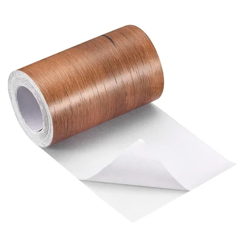 Vista 10 de uxcell Cinta de grano de madera, 1.97 pulgadas x 16.41 pies, adhesivo de papel de pared autoadhesivo para pared, esquina, mesa, puerta, sofá, Marrón
