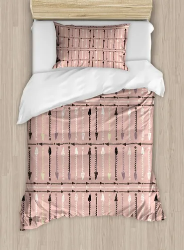 Vista 35 de Ambesonne Cartoon Duvet Cover Set, Pastel Animals Pattern Dragonflies Beetle Ladybug Earth Worm Spring, Decorative 3 Piece Bedding Set with 2 Pillow