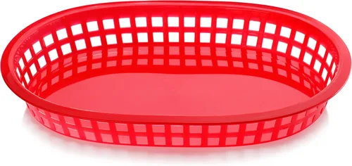 Vista 3 de New Star Foodservice 44065 - Cestas de comida rápida, 10.5 x 7 pulgadas, juego de 12, color rojo