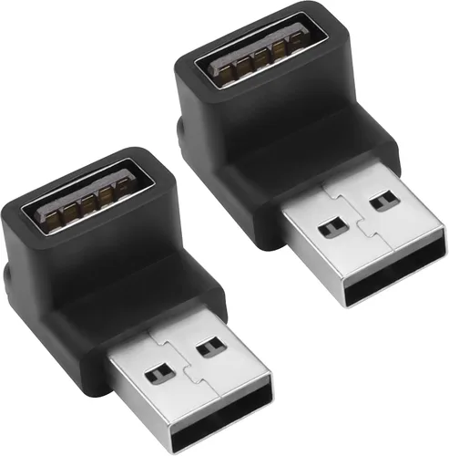 Vista 7 de QIANRENON Convertidor de adaptador USB 3.1 en forma de U de 10 Gbps 180 grados USB A macho a hembra, compatible con transferencia de datos OTG 3A