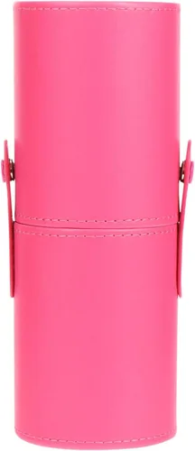 Vista 11 de FOMIYES Soporte para brochas de maquillaje con tapa, estuche de viaje para brochas de viaje, bolsa de piel sintética, organizador de cosméticos