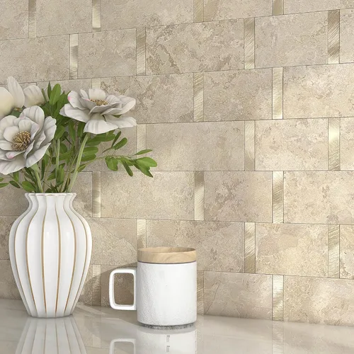 Vista 7 de Azulejos de Metro de Cocina Mate Peel and Stick Backsplash Azulejos Autoadhesivos para Pared de Baño Impermeables Paneles de Mosaico de Metal y Gris