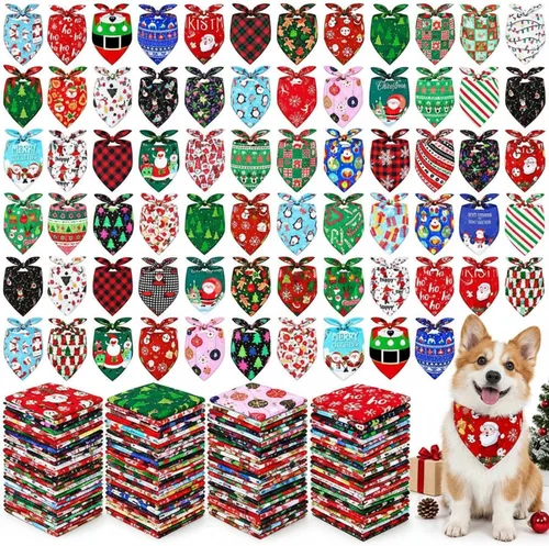 Vista 12 de Newwiee - 200 bandanas de Halloween para perros a granel, L, 25 x 17