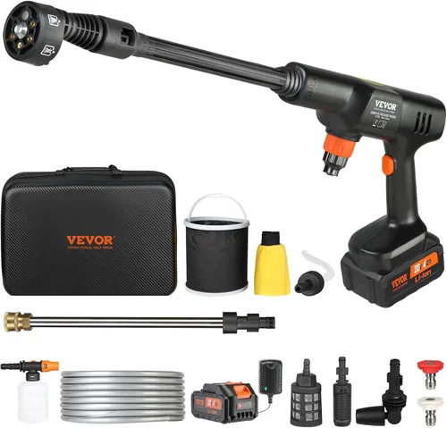 Vista 10 de VEVOR - Lavadora a presión inalámbrica, limpiador de energía portátil, pistola de lavadora de alta presión manual para coche con batería de 4.0Ah