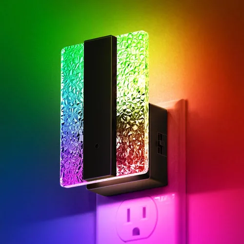Vista 11 de Luces nocturnas LED enchufables en la pared, luz nocturna moderna con sensor de crepúsculo a amanecer, luces nocturnas decorativas regulables