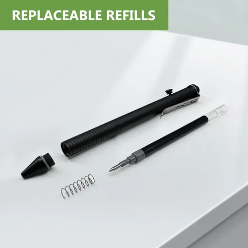 Vista 4 de SMOOTHERPRO - Bolígrafo de acción de perno, bolígrafo esferográfico de acero inoxidable compatible con recarga de Pilot G2, bolígrafo EDC