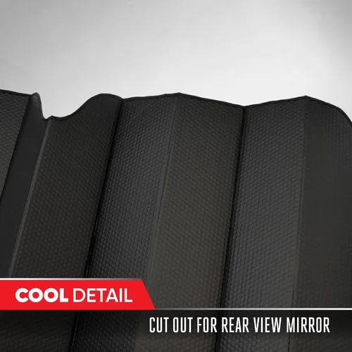 Vista 5 de Motor Trend Parasol para parabrisas para automóvil, camión y SUV, negro - Parasol plegable para ventana delantera, protección contra el calor