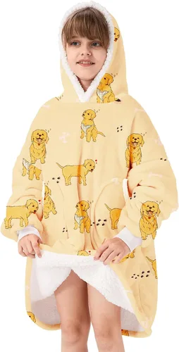 Vista 22 de Zando Manta con Capucha Ponible Manta para Niños y Adultos Manta Cómoda con Capucha Sudadera de Gran Tamaño Sherpa Forro Polar