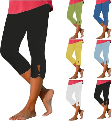 Vista 6 de Capri Pants for Women Casual Summer Workout Sweatpants Plus Size High Waisted Comfy Lightwieght Yoga Capris