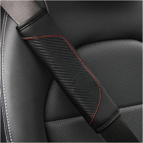 Vista 21 de Osilly 2 piezas de fundas para cinturón de seguridad de coche, protección de hombro de fibra de carbono, cojín suave para cinturón de seguridad
