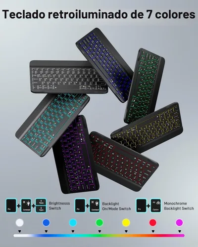 Vista 3 de Funda de teclado para Tab A9 de 8.7 pulgadas con teclado Samsung Galaxy Tab A9-2023 (SM-X110/SM-X115) Funda para tableta con teclado mágico