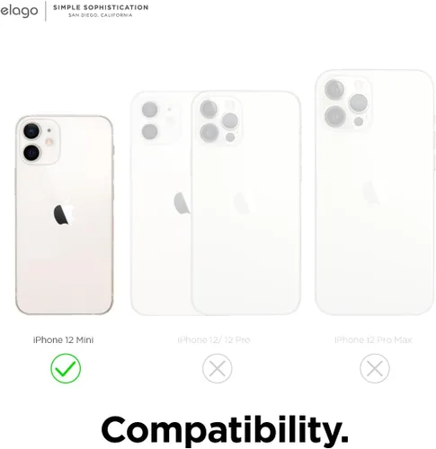 Vista 9 de elago - Carcasa de silicona líquida para iPhone 12 Mini, color negro Full Body Protective Cover, Shockproof, Slim Fit, Anti-Scratch Soft
