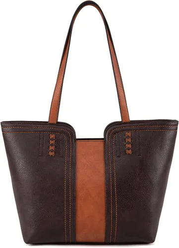 Vista 24 de Montana West Bolso Tote para Mujeres con Asa Superior Bolso de Mano Satchel Ámbar marrón