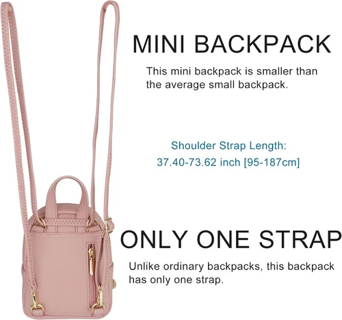 Vista 6 de Aeeque Mini mochila para mujer bolsa cruzada de cuero para teléfono bolsa de hombro pequeña Viajar