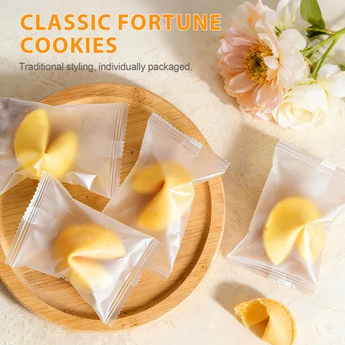 Vista 4 de Soeos Fortune Cookies, aproximadamente 48 unidades, sabor vainilla, galletas Fortune envueltas individualmente a granel, galletas crujientes