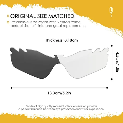 Vista 2 de AOZAN ANSI Z871 Replacement Lenses For Oakley Radar Path Vented Sunglasses
