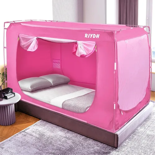 Vista 16 de RIYDH Tienda de campaña para cama tamaño individual XL para adultos y niños, diseño original, tienda de campaña portátil de ensueño para interiores