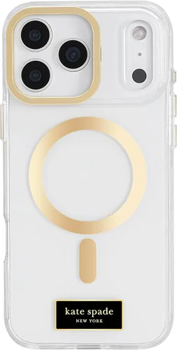 Vista 9 de Kate Spade New York Funda para iPhone 17 Pro Max, compatible con MagSafe, funda de diseño para teléfono, diseño de gemas azules de cama de flores