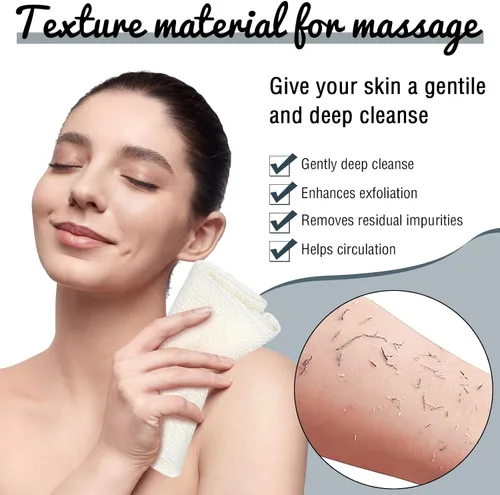 Vista 4 de Exfoliante de espalda para ducha, paño para la espalda, toalla de longitud extendida, de nailon, con correa elástica, paño de lavado para baño
