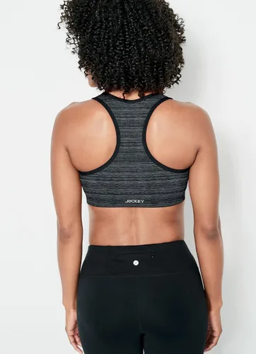 Vista 4 de Jockey Brasier sin costuras con cierre frontal para mujer Negro (Black Space Dye)