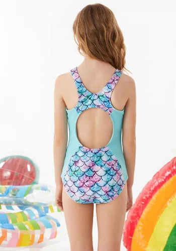 Vista 4 de GRACE KARIN Traje de baño de una pieza para niñas, 6-12 años