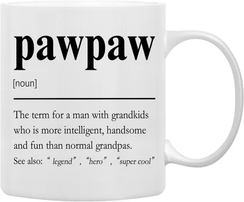 Vista 13 de Taza de Papaw QASHWEY, Tazas de Café de Regalo de Nietos para Abuelo, Regalos de Abuelo Papaw, Taza del Día del Padre Taza de Té para Abuelo, Mis
