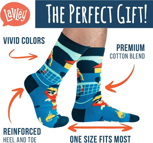 Vista 2 de Lavley Divertidos calcetines de pickleball para adultos, regalos geniales para hombres, mujeres y adolescentes, talla única