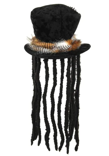 Vista 2 de Sombrero de disfraz de médico brujo de peluche con dreadlocks Multicolor