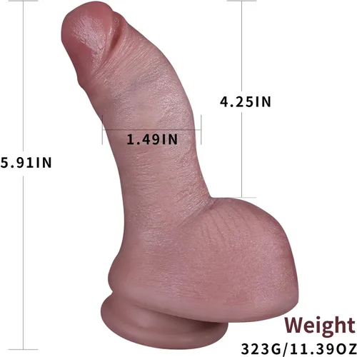 Vista 6 de Consoladores suaves realistas de 5.91 pulgadas para principiantes, consolador de silicona gruesa realista hecho a mano, pene suave con ventosa
