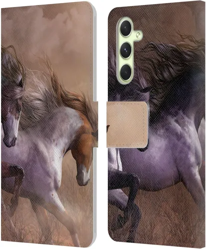 Vista 77 de Head Case Designs Officially Licensed Laurie Prindle A Morgan Christmas Western Stallion Leather Wallet Case Compatible with Samsung Galaxy A07 4G