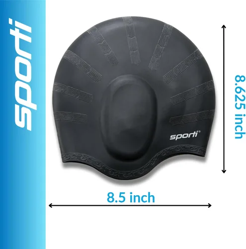 Vista 2 de Sporti Gorro de natación de silicona con protección auditiva sólida