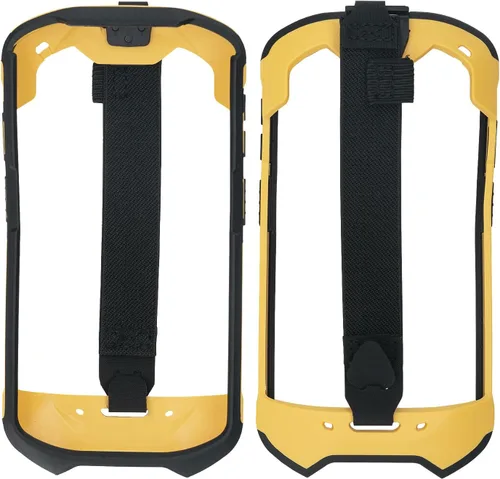 Vista 2 de Funda protectora para parachoques con correa de mano para Zebra TC51 TC510K TC52 TC56 TC57 (negro+amarillo)