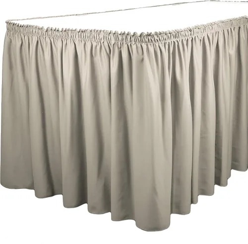 Vista 8 de TableLinensforLess Faldón de mesa de poliéster, altura de mesa (13 pies, plisado, bosque)