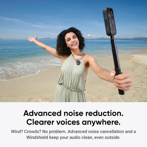 Vista 5 de Insta360 Mic Air (1 TX + 1 RX), Micrófono Inalámbrico con Cancelación de Ruido, Alcance de 300m, para USB-C iPhone/Android/PC/Mac, Vlog, Transmisión