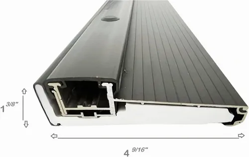 Vista 5 de KC Hardware Umbral de aluminio ajustable negro, ancho corto, diseño