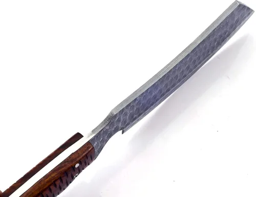 Vista 7 de CP-500 Cuchillo de acero de Damasco hecho a mano de 12.00 pulgadas de acero de Damasco - Hermoso mango de madera de rosa.