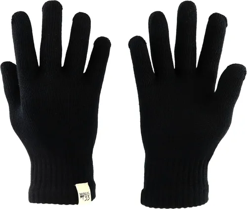 Vista 7 de Minus33 Merino Wool, guantes de lana, con revestimiento, negros Gris ceniza