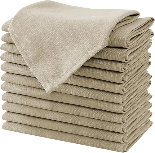 Vista 45 de H.VERSAILTEX Juego de 12 servilletas de tela (18 x 18 pulgadas), servilletas texturizadas de lino, impermeables, extra suaves, gruesas, duraderas