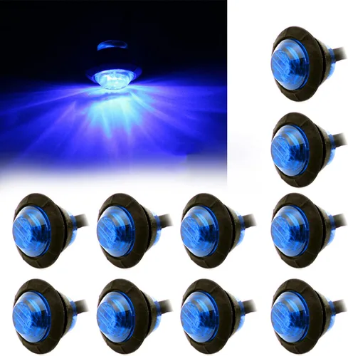 Vista 14 de Luz LED Purishion de 10 x 3/4 pulgadas. Luz redonda para faro delantero y trasero, luz indicadora para camión, coche, remolque, furgoneta, caravana