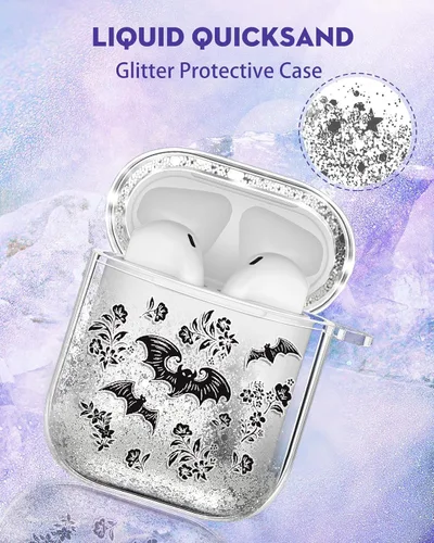 Vista 3 de para Airpods de 2ª/1ª Generación - Estuche Quicksand Liquid Kawaii Lindo Mujer Niña Mujeres Chispeante Brillante Bling Resplandor Adorable Elegante