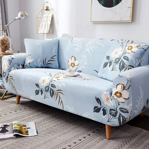 Vista 13 de IMYOGI Funda de sofá de alta elasticidad estampada, funda de elastano elástica para sofá de esquina, lavable para 3 cojines, protector de muebles