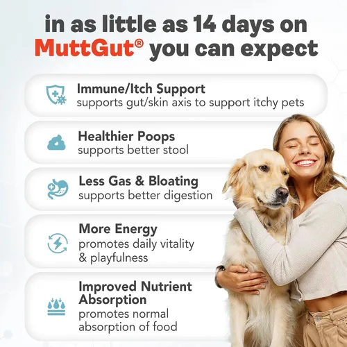 Vista 6 de Suplemento en polvo 3 en 1 totalmente natural para perros, prebióticos y posbióticos, probióticos para perros con 135 mil millones de UFC