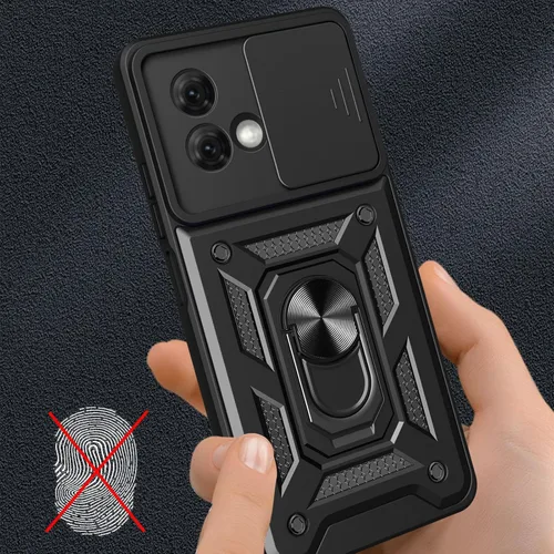 Vista 4 de CCSmall Funda para Motorola G84 5G con cubierta deslizante para cámara SJ Negro